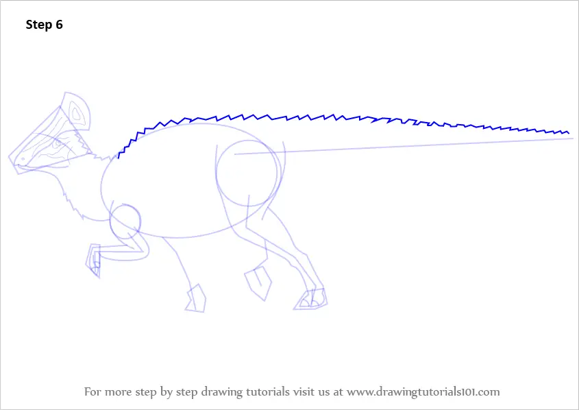 How to Draw a Hadrosaur (Dinosaurs) Step by Step | DrawingTutorials101.com