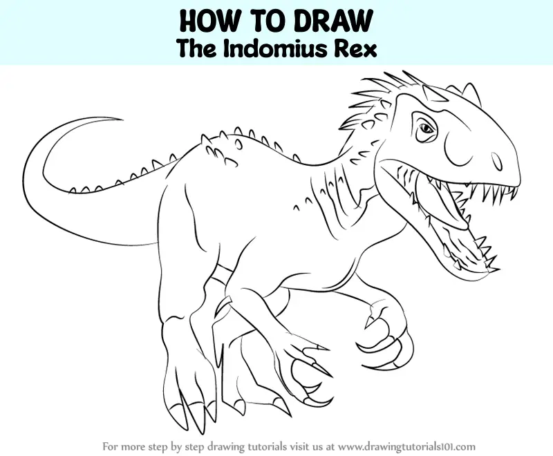 How to Draw The Indomius Rex (Dinosaurs) Step by Step ...