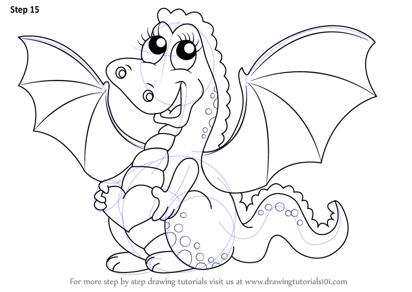 How to Draw a Baby Dragon for Kids (Dragons) Step by Step