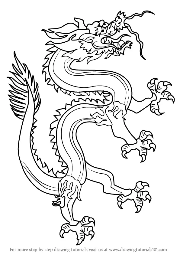Learn How to Draw a Chinese Dragon (Dragons) Step by Step : Drawing
