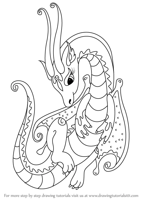 cute easy dragon sketch