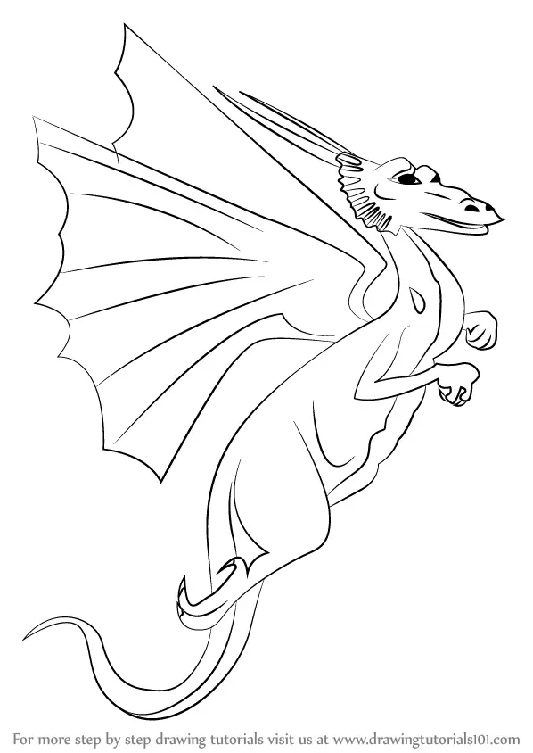 simple flying dragon drawing