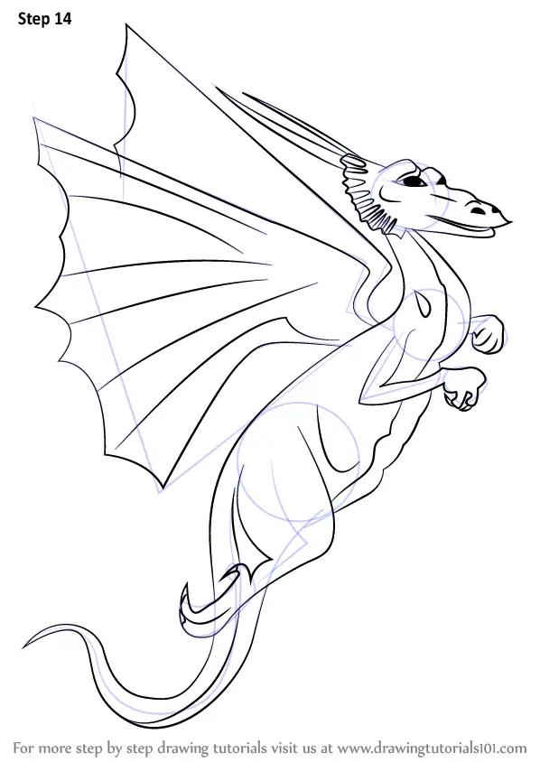 Learn How to Draw a Flying Dragon (Dragons) Step by Step Drawing