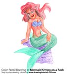 How to Draw a Mermaid Sitting on a Rock