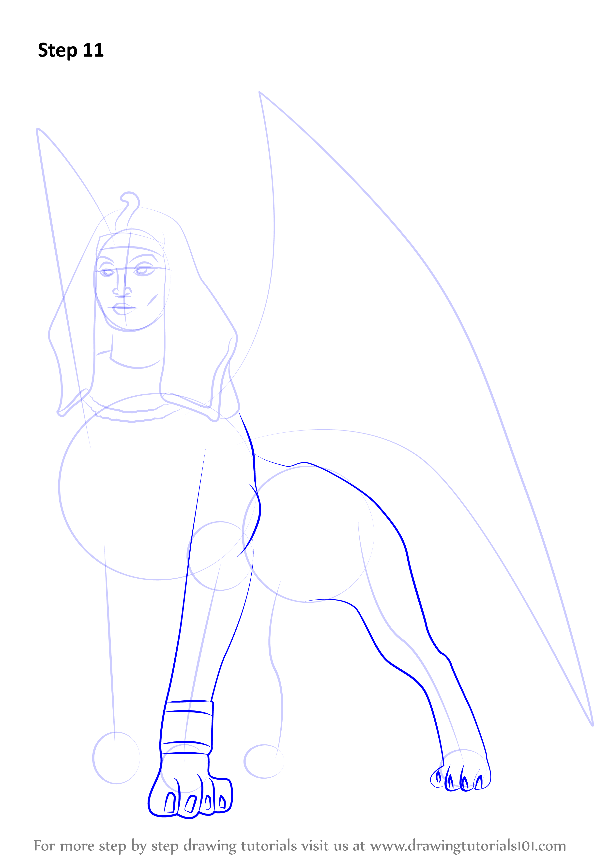 Step by Step How to Draw a Sphinx