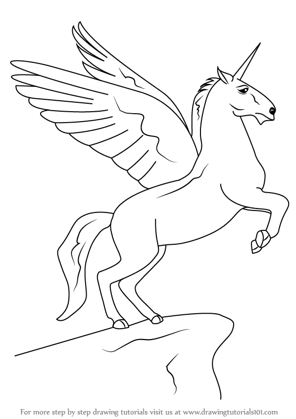 How to Draw a Unicorn with Wings (Unicorns) Step by Step