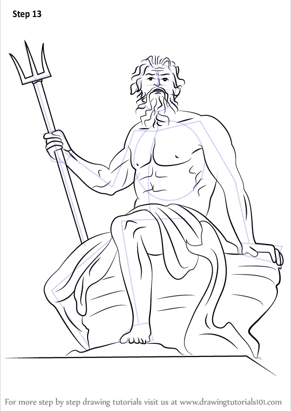 How to Draw Poseidon (Greek mythology) Step by Step