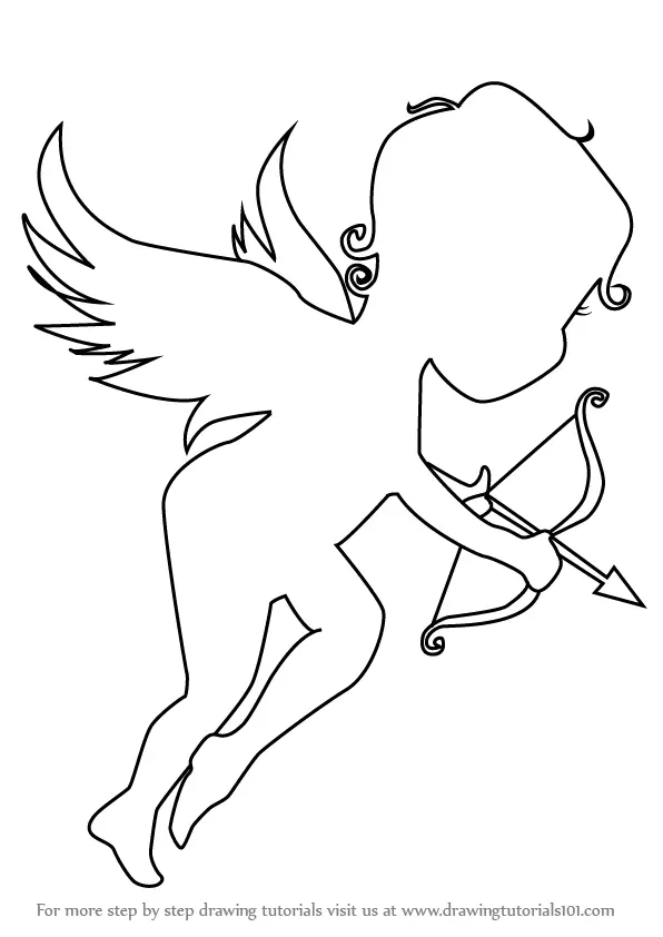 outline drawings of angels