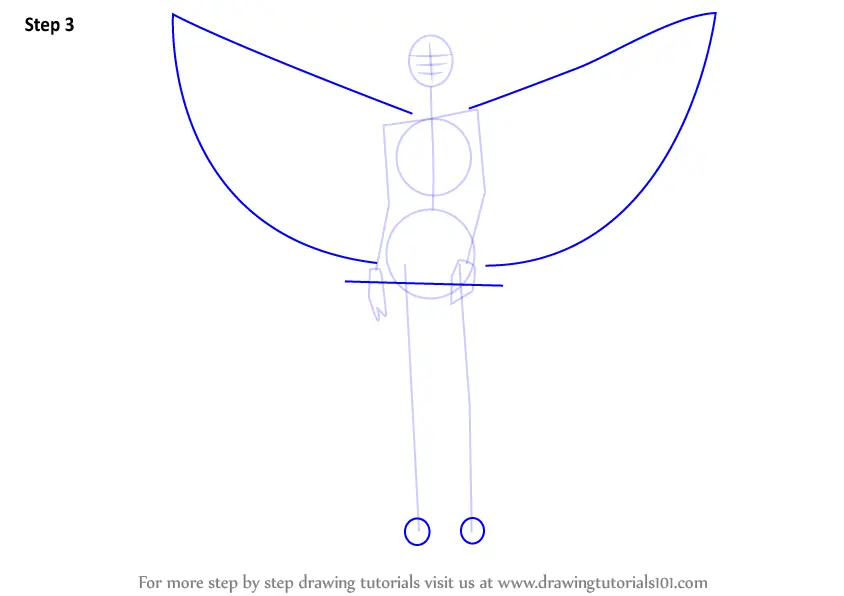simple flying angel drawing