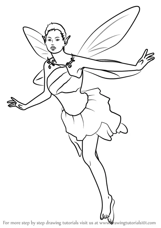 How to Draw a Fantasy Fairy (Angels) Step by Step | DrawingTutorials101.com