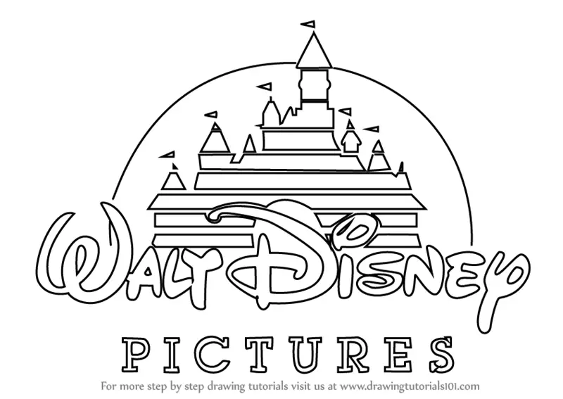Learn How To Draw Walt Disney Logo Brand Logos Step By Step