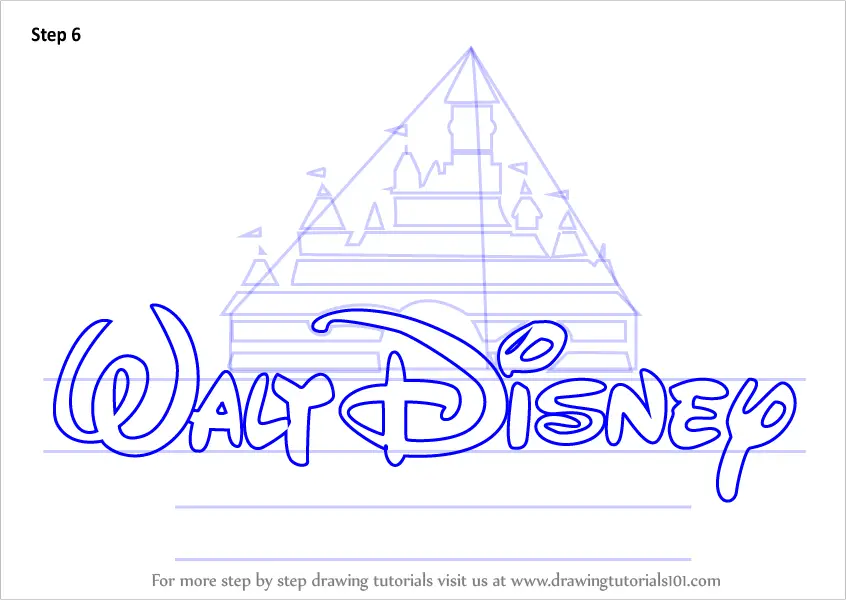 Learn How To Draw Walt Disney Logo Brand Logos Step By Step Drawing 1e4