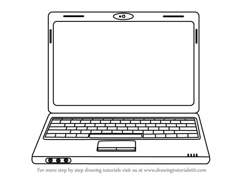 An Outline Drawing Of Two Laptops Sketch Vector, Wing Drawing, Laptop  Drawing, Laptops Drawing PNG and Vector with Transparent Background for  Free Download