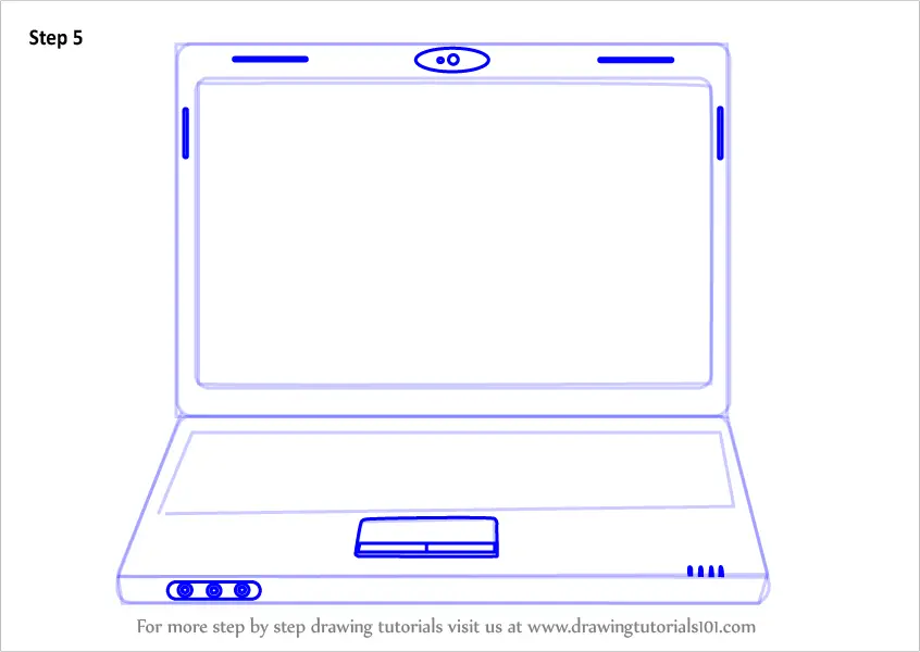 Learn How to Draw a Laptop (Computers) Step by Step ...