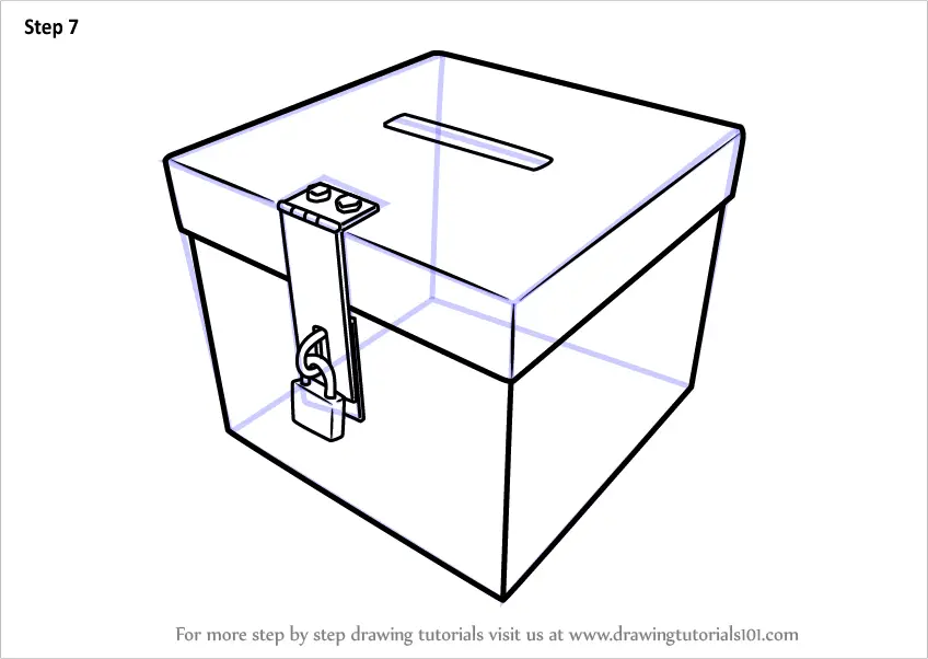 Learn How to Draw a Ballot Box (Everyday Objects) Step by Step