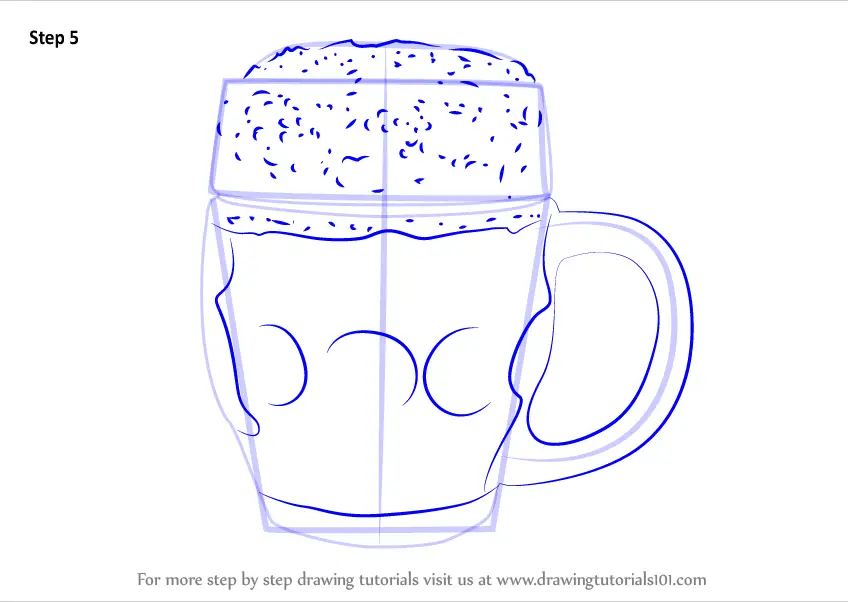 Learn How to Draw Beer Mug (Everyday Objects) Step by Step Drawing