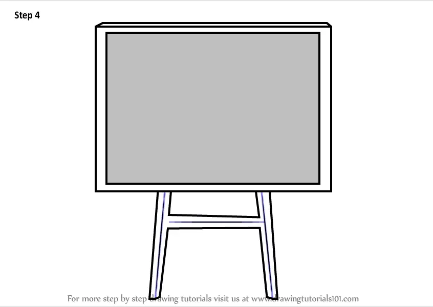 Learn How to Draw a Blackboard (Everyday Objects) Step by Step
