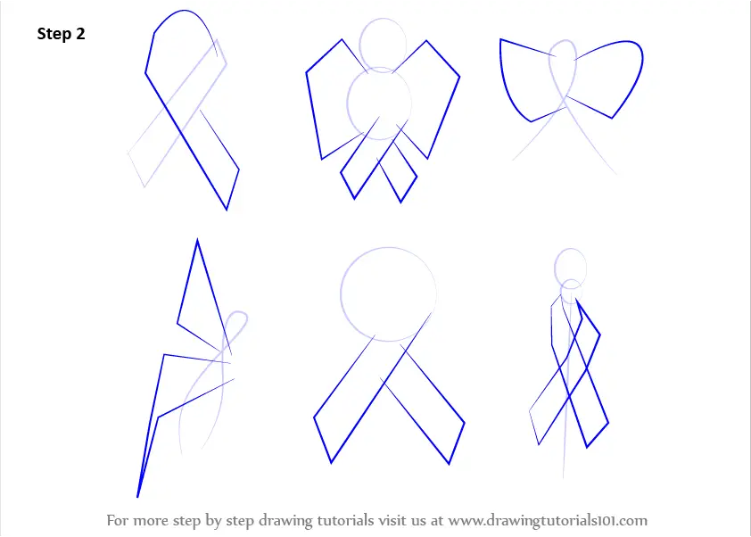 Learn How to Draw Cancer Ribbons (Everyday Objects) Step by Step