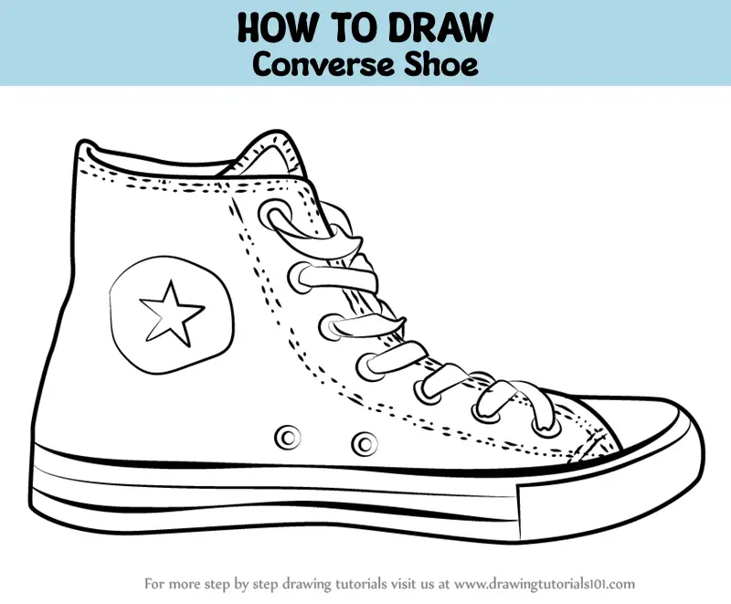 How to Draw Converse Shoe (Everyday Objects) Step by Step ...