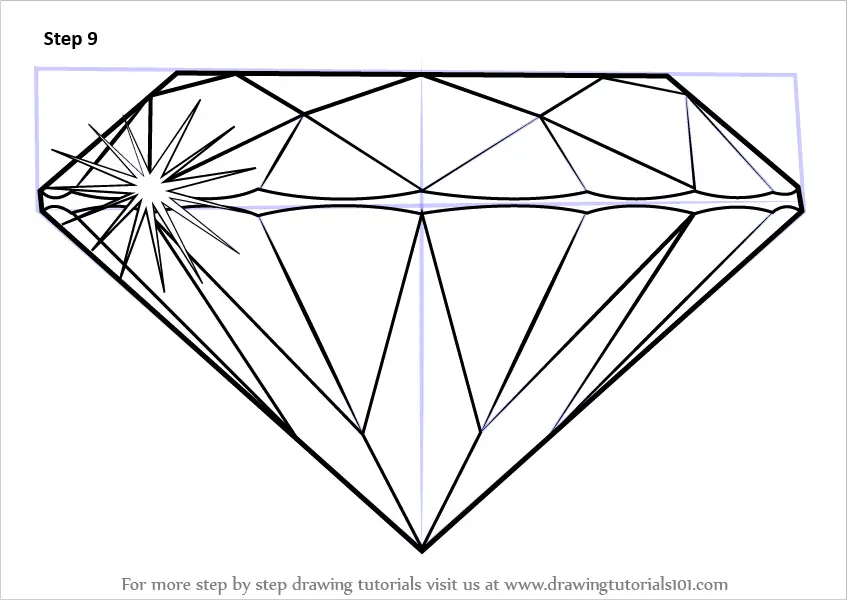 how to draw a diamond step by step easy