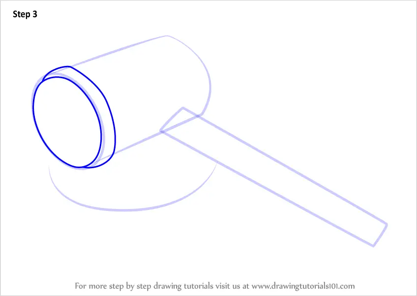 How to Draw a Gavel (Everyday Objects) Step by Step