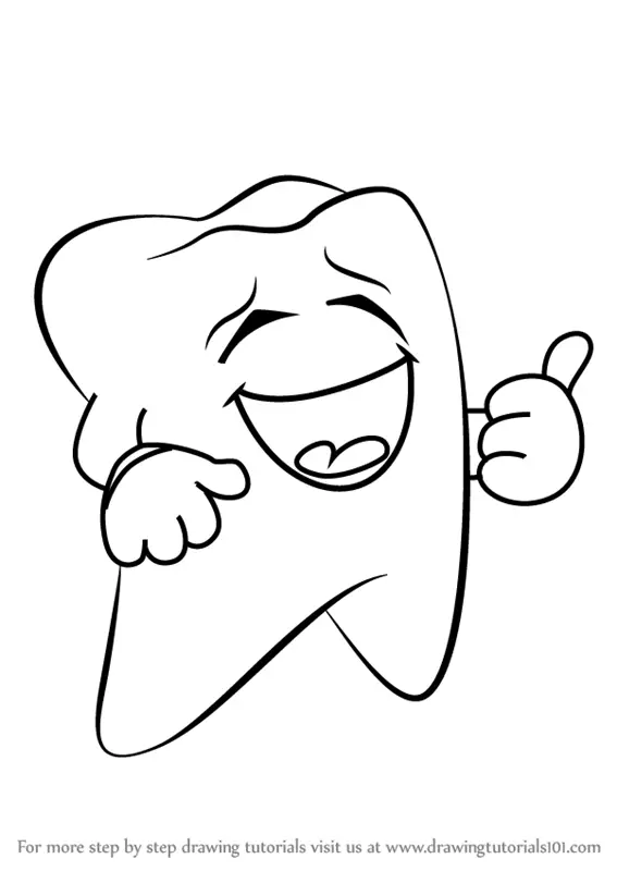 Sketch of the tooth with defect on white background, isolated. | CanStock