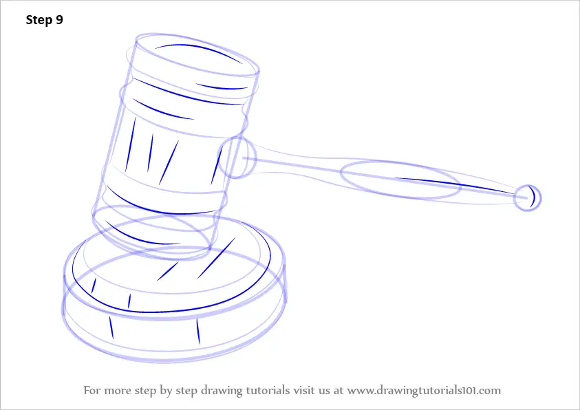Learn How to Draw Judges Gavel (Everyday Objects) Step by Step