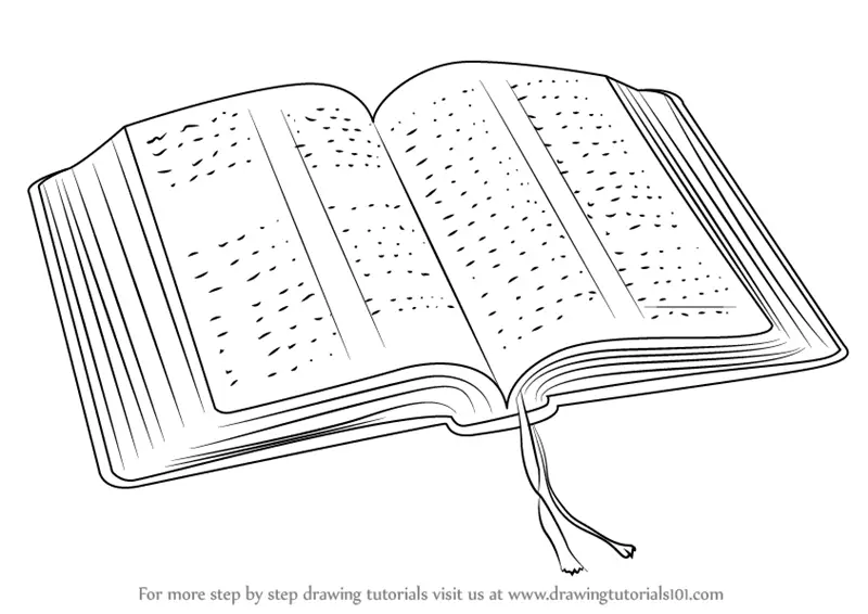 How to draw a realistic open book step by step. 