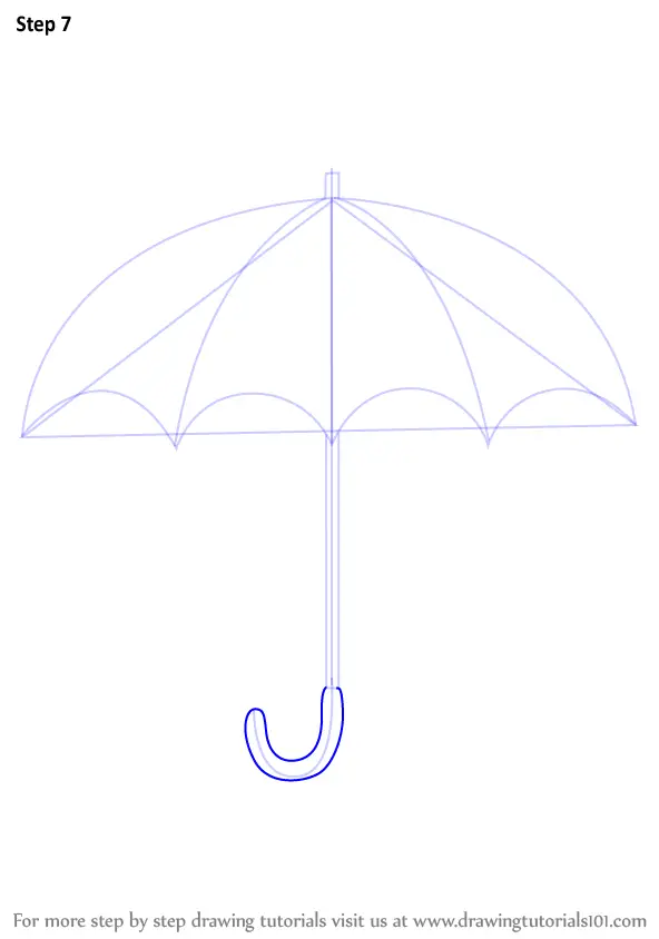 How to Draw an Open Umbrella (Everyday Objects) Step by Step ...