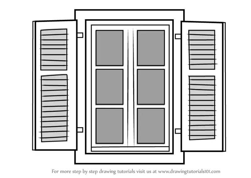 Learn How To Draw Open Window Everyday Objects Step By Step Drawing Tutorials