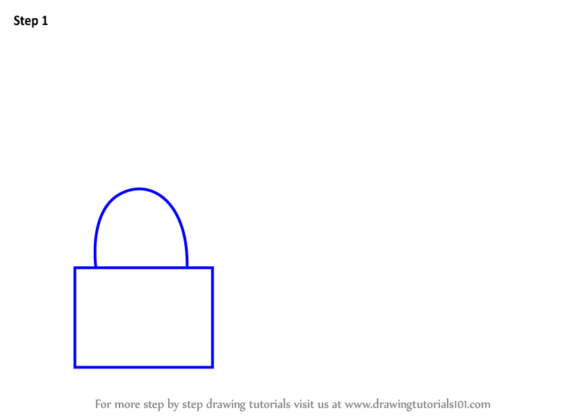 How to Draw a Padlock (Everyday Objects) Step by Step