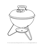 How to Draw Portable Charcoal Grill BBQ