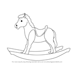 How to Draw Rocking Wooden Horse for Kids