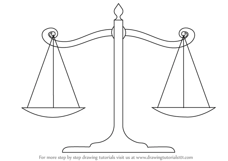 Learn How to Draw Scales of Justice (Everyday Objects) Step by Step ...