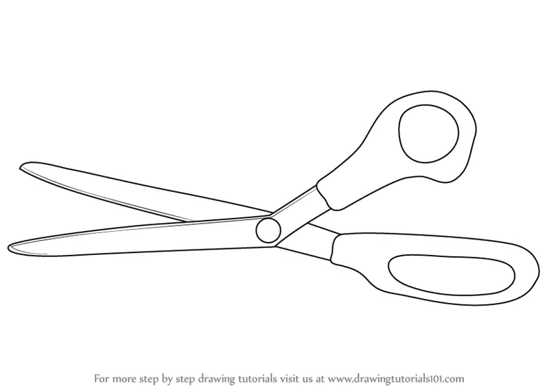 Learn How to Draw a Scissor (Everyday Objects) Step by Step Drawing