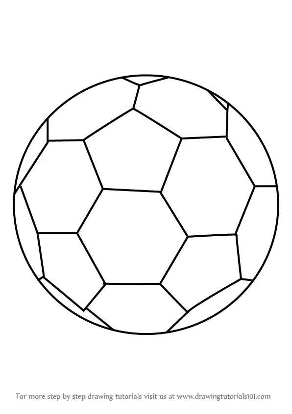 How to Draw Soccer Ball (Everyday Objects) Step by Step
