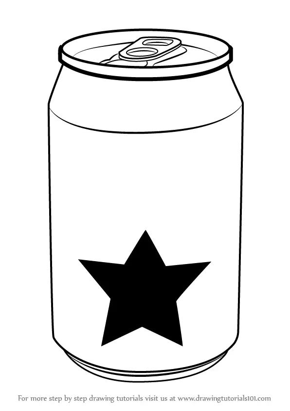 Learn How to Draw a Soda Can (Everyday Objects) Step by Step : Drawing