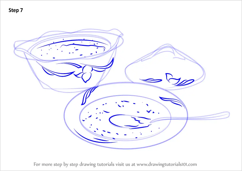 How to Draw Soup Bowls (Everyday Objects) Step by Step