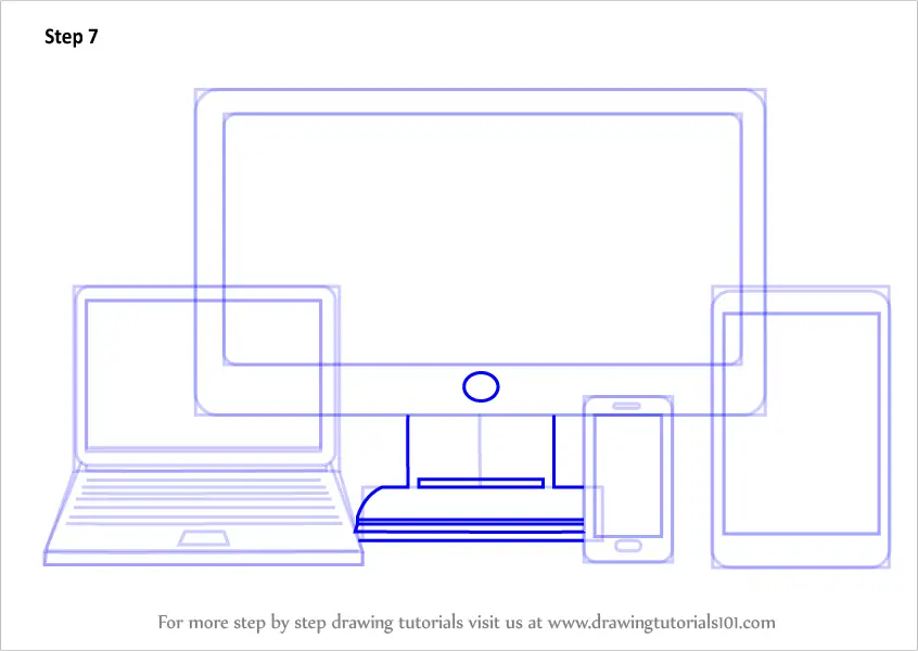 How to Draw Tech Gadgets (Everyday Objects) Step by Step