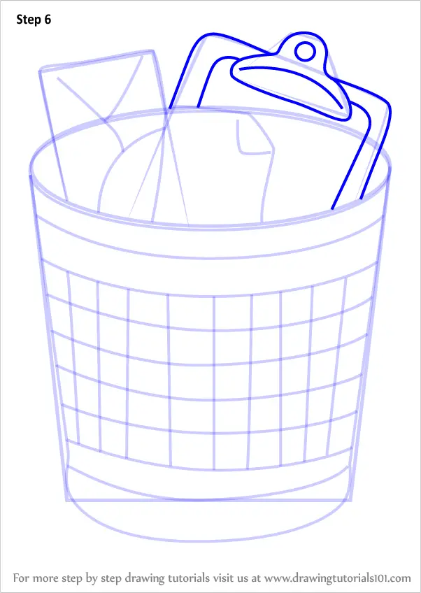How to draw Laundry basket step by step for beginners 