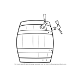 How to Draw Wooden Beer Keg