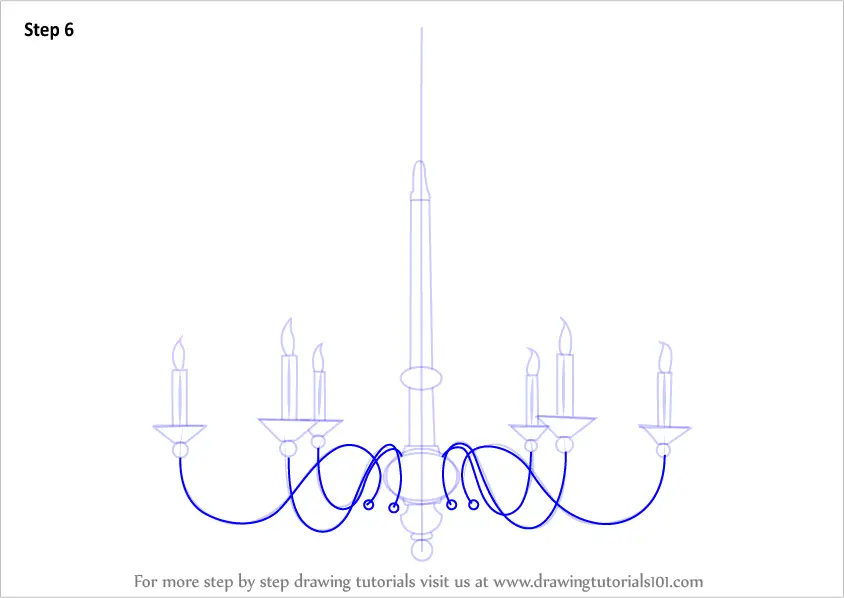 How to Draw a Chandelier (Furniture) Step by Step