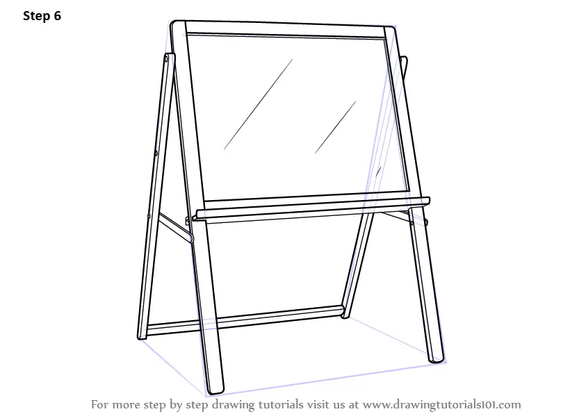 Learn How to Draw Drawing Board Standing (Furniture) Step by Step