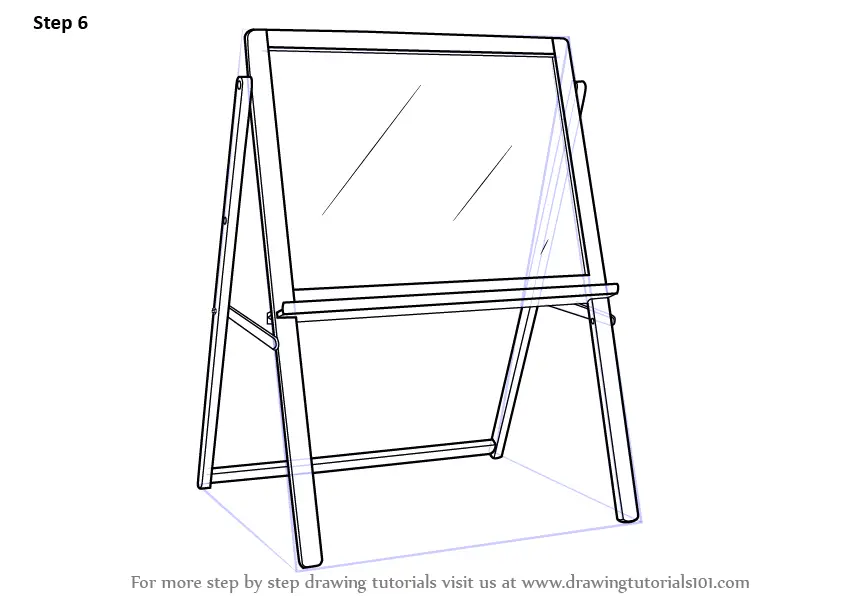 How To Draw Drawing Board Standing Furniture Step By Step 