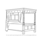 How to Draw a Four-poster bed
