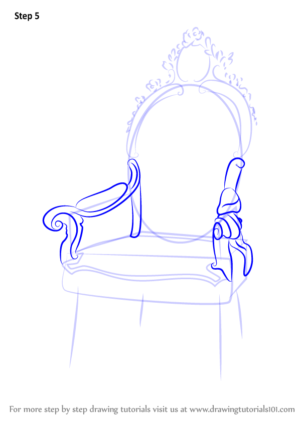 Learn How to Draw a King's Chair (Furniture) Step by Step : Drawing