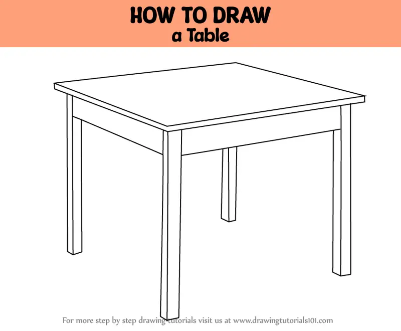 How to Draw a TABLE EASY Step by Step 