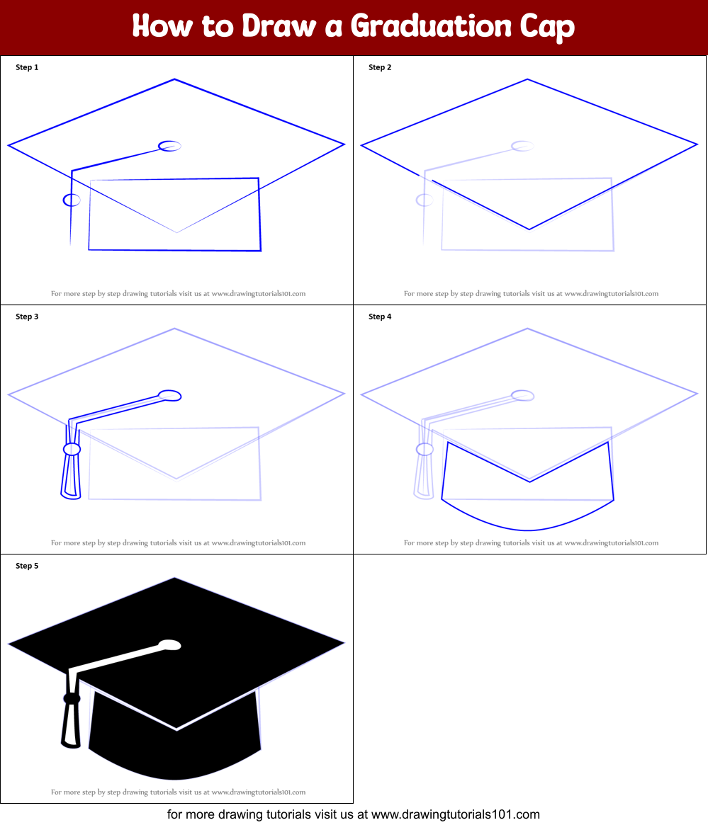 How to Draw a Graduation Cap (Hats) Step by Step