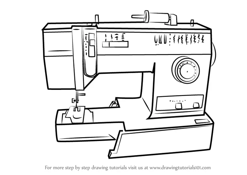 Sewing machine retro sketch tailoring vintage Vector Image