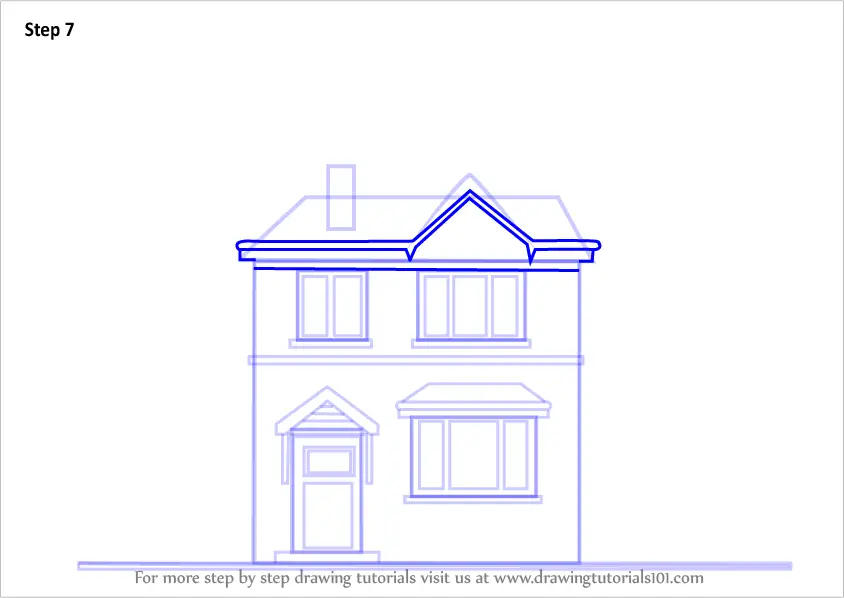 Learn How to Draw a House (Houses) Step by Step : Drawing Tutorials